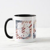 Mug Drapeau "USA" à encre et eau abstraits  (Gauche)