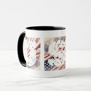 Mug Drapeau "USA" à encre et eau abstraits 