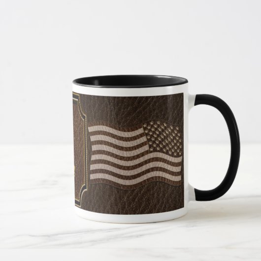 Mug Drapeau USA aspect cuir foncé (Droite)