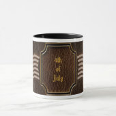 Mug Drapeau USA aspect cuir foncé (Centre)