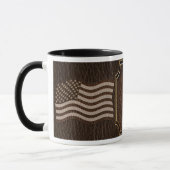 Mug Drapeau USA aspect cuir foncé (Gauche)