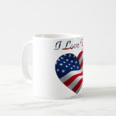 Mug Drapeau USA Cœur Je T'Aime (Devant gauche)
