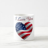 Mug Drapeau USA Cœur Je T'Aime (Centre)