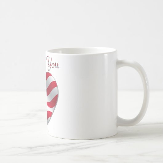 Mug Drapeau USA Cœur Je T'Aime (Droite)