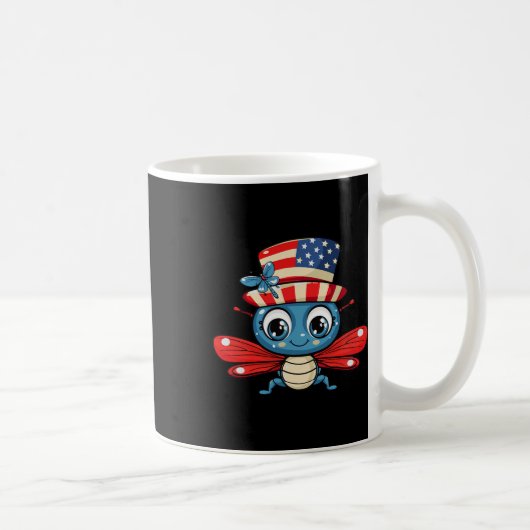 Mug Drapeau Usa de libellule 4 juillet (Droite)