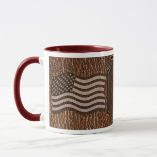 Mug Drapeau USA en cuir