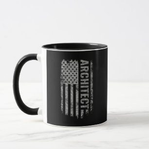 Mug Drapeau USA en détresse design Architecte