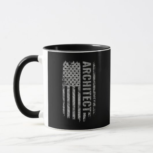 Mug Drapeau USA en détresse design Architecte (Gauche)