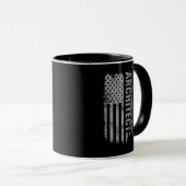Mug Drapeau USA en détresse design Architecte (Devant droit)