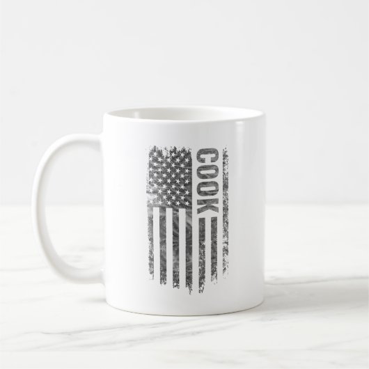 Mug Drapeau USA en détresse design de cuisinier (Gauche)