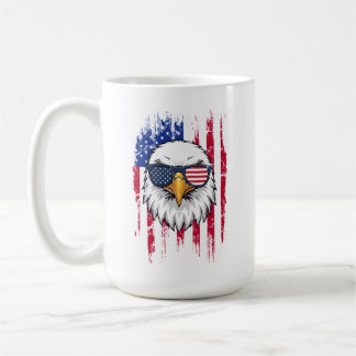 Mug Drapeau USA Et Aigle Américain Grunge