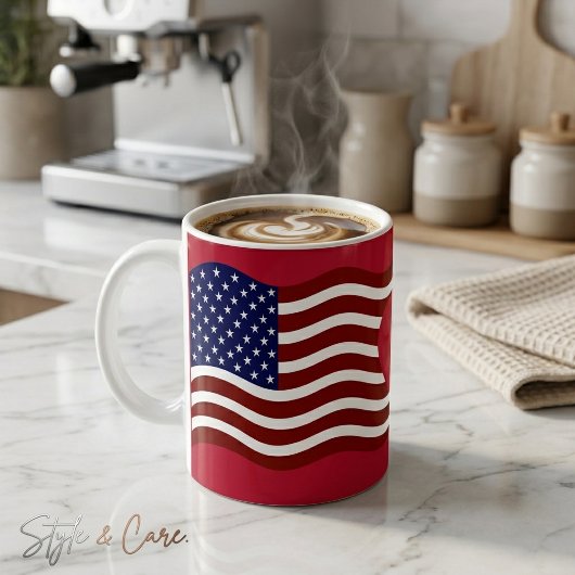 Mug Drapeau USA Étoiles & Bandes – Boisson Combo
