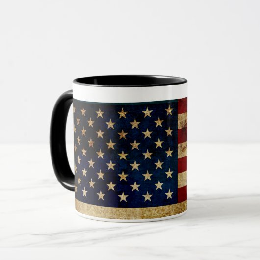 Mug Drapeau USA / Grunge (Devant gauche)