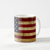 Mug Drapeau USA / Grunged (Devant droit)