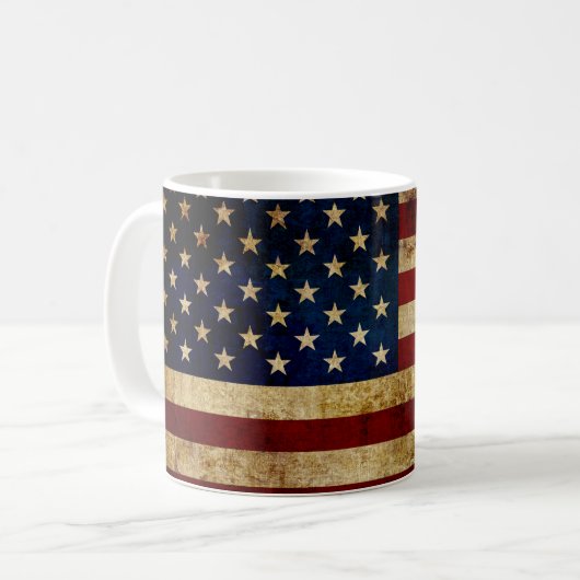 Mug Drapeau USA / Grunged (Devant gauche)