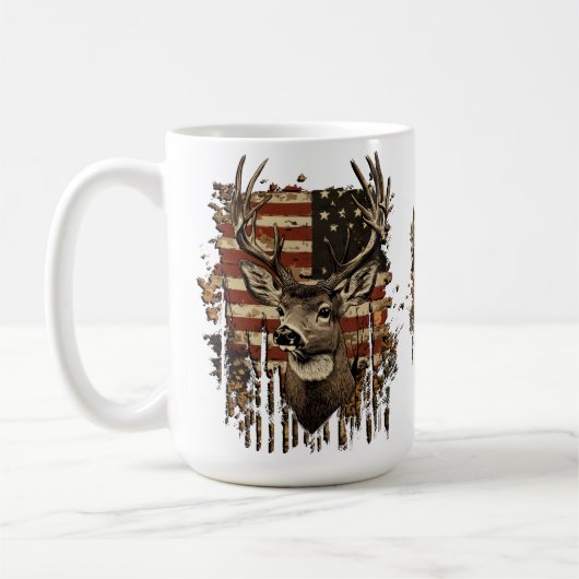 Mug Drapeau USA Saison Cerf, Buck (Gauche)