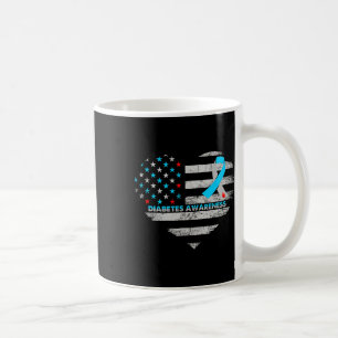 Mug Drapeau Usa Sensibilisation au Diabète Cœur Soutie