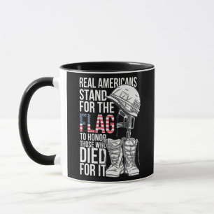 Mug Drapeau USA Soldat Rétro Casque Bottes Américaines