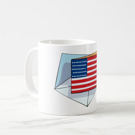 Mug Drapeau USA Sur Carte (Devant gauche)