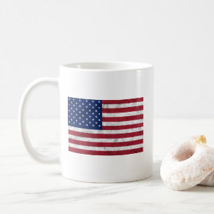 Mug Drapeau USA vintage rouge blanc bleu patriotique a