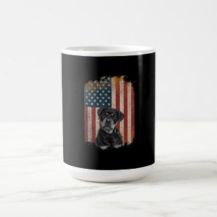 Mug Drapeau vintage Dirty America chien mignon Rottwei