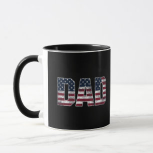 Mug Drapeau vintage Papa Usa, Fête des pères American 