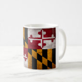 Mug Drapeau vintage patiné d'état du Maryland (Devant droit)