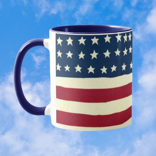 Mug Drapeau vintage patriotique américain, le 4 juille