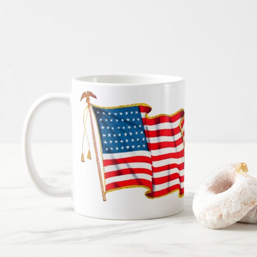 Mug Drapeau vintage patriotique américain, le 4 juille (Avec donut)