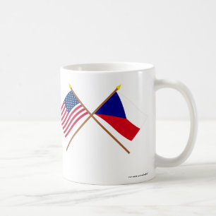 Mug Drapeaux croisés des USA et de République Tchèq