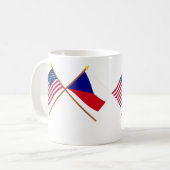Mug Drapeaux croisés des USA et de République Tchèque (Devant gauche)