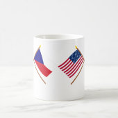 Mug Drapeaux croisés des USA et de République Tchèque (Centre)