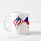 Mug Drapeaux croisés des USA et de République Tchèque (Gauche)