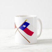 Mug Drapeaux croisés du Chili et du Texas (Devant droit)