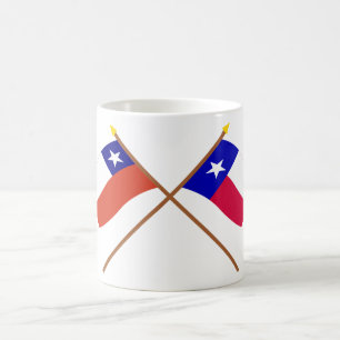 Mug Drapeaux croisés du Chili et du Texas