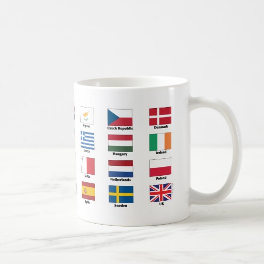 Mug Drapeaux de 28 nations d'UE d'Union européenne - (Droite)
