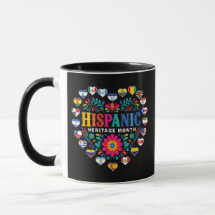 Mug Drapeaux de cœur du Mois du patrimoine hispanique
