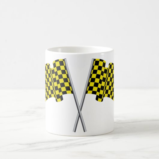 Mug Drapeaux De Course Jaune Et Noir (Centre)