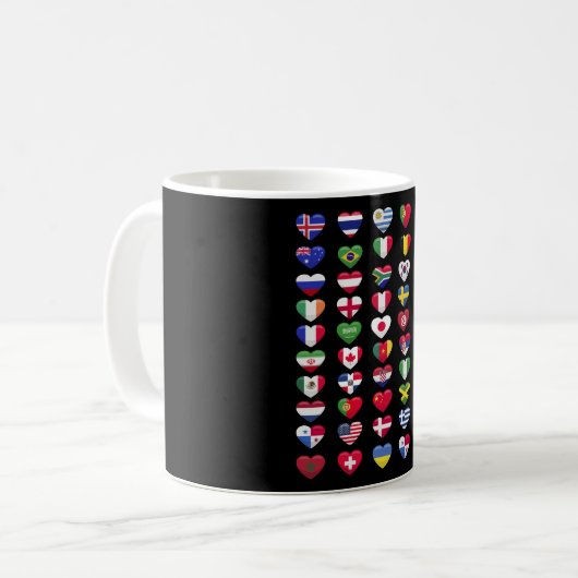 Mug Drapeaux de la forme cardiaque des pays (Devant gauche)