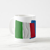 Mug Drapeaux de ondulation de l'Italie et de la (Devant gauche)