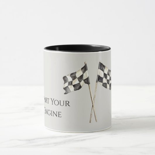 Mug Drapeaux de voiture de course de course (Centre)