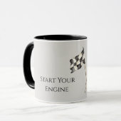 Mug Drapeaux de voiture de course de course (Devant gauche)