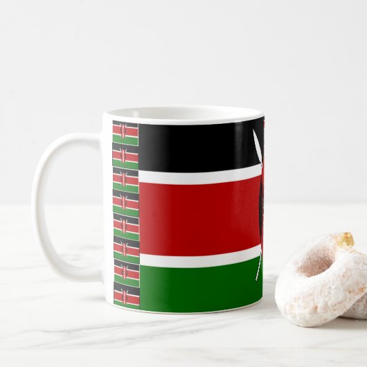 Mug Drapeaux miniers sans fil du Kenya Frames Art (Avec donut)