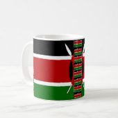Mug Drapeaux miniers sans fil du Kenya Frames Art (Devant gauche)