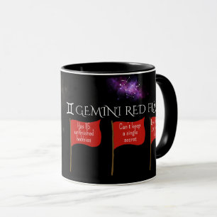 Mug Drapeaux rouges Gemini Musique d'astrologie Drôl