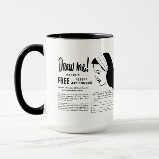 Mug Draw Me - Vintage Art School Drawing Contest (Gauche)
