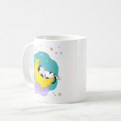 Mug "Dream Big" Cat Sleep on Moon Inspirational Citati (Devant gauche)