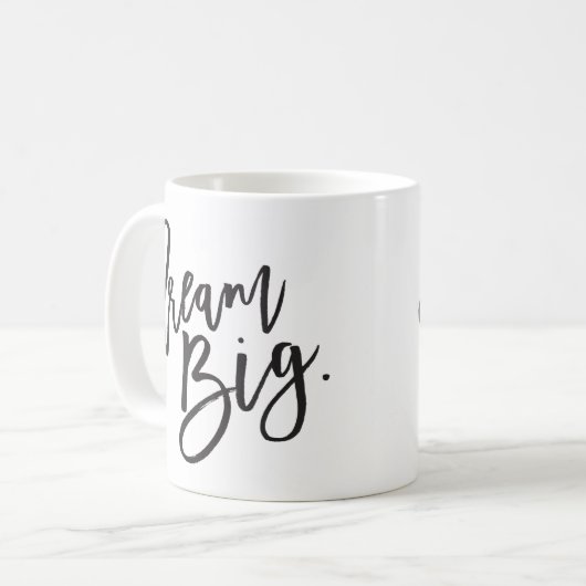 Mug DREAM BIG noir minimum script vie positive (Devant gauche)