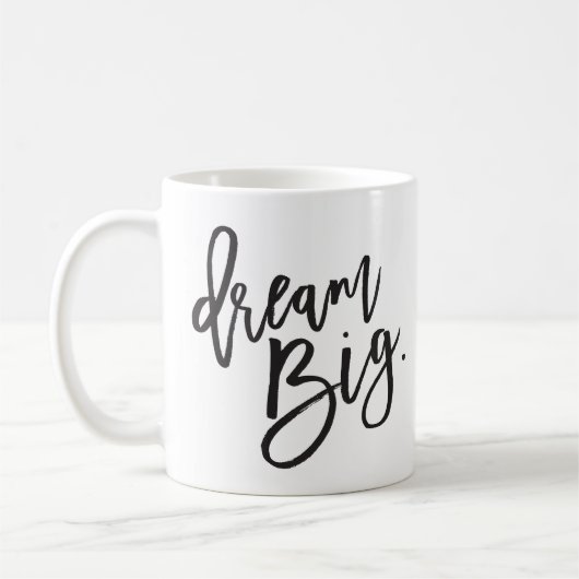 Mug DREAM BIG noir minimum script vie positive (Gauche)