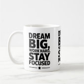 Mug Dream Big, Work Hard Empowering Motivation Design (Gauche)